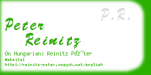 peter reinitz business card